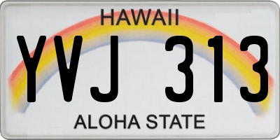 HI license plate YVJ313