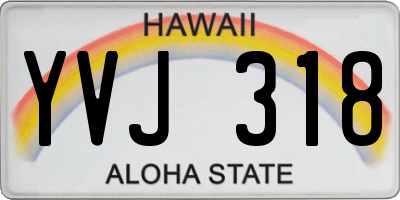 HI license plate YVJ318