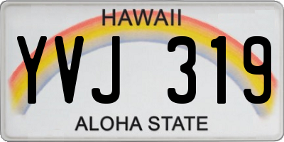 HI license plate YVJ319