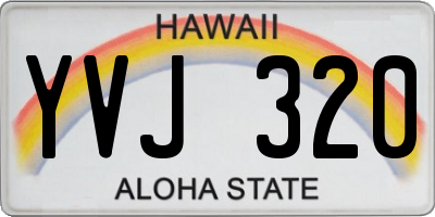 HI license plate YVJ320
