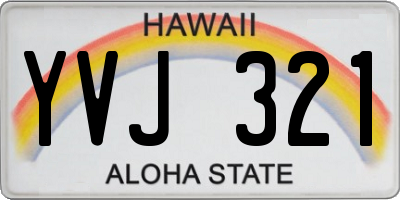 HI license plate YVJ321