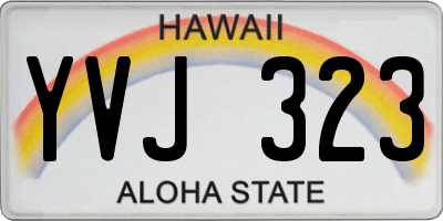 HI license plate YVJ323