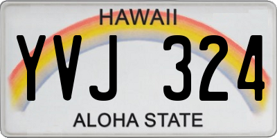 HI license plate YVJ324