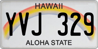 HI license plate YVJ329
