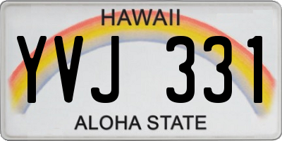 HI license plate YVJ331