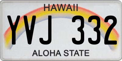 HI license plate YVJ332