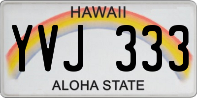 HI license plate YVJ333