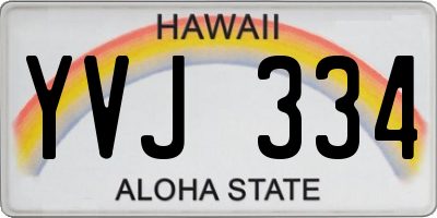 HI license plate YVJ334