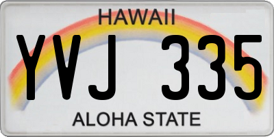 HI license plate YVJ335