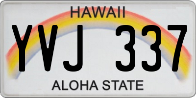 HI license plate YVJ337