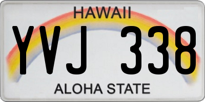 HI license plate YVJ338