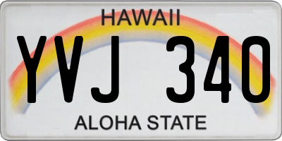 HI license plate YVJ340