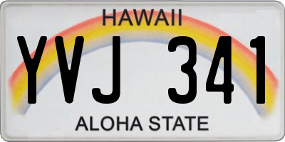 HI license plate YVJ341