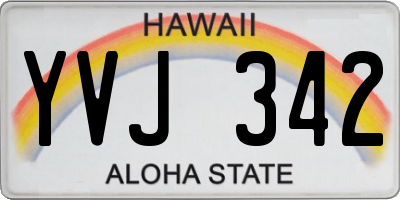HI license plate YVJ342
