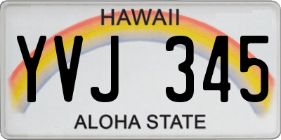 HI license plate YVJ345