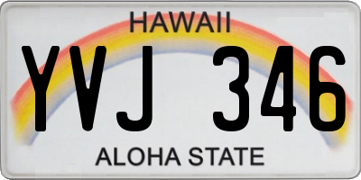 HI license plate YVJ346