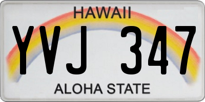 HI license plate YVJ347