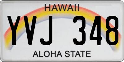 HI license plate YVJ348