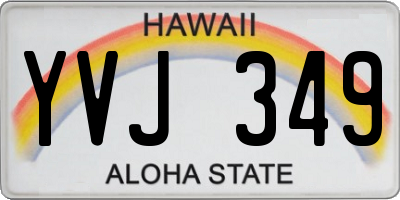 HI license plate YVJ349