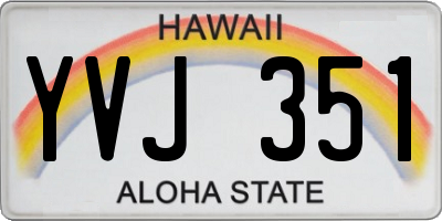 HI license plate YVJ351