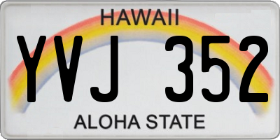 HI license plate YVJ352