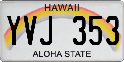 HI license plate YVJ353
