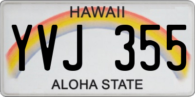 HI license plate YVJ355