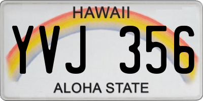 HI license plate YVJ356