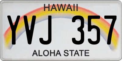 HI license plate YVJ357