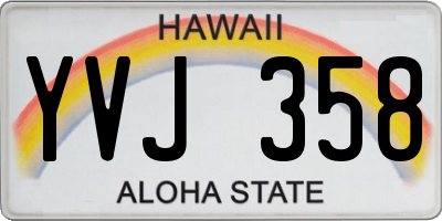 HI license plate YVJ358