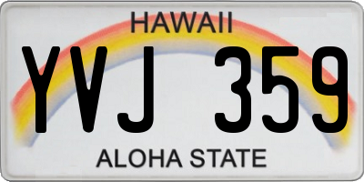 HI license plate YVJ359