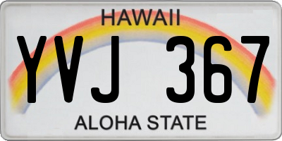HI license plate YVJ367
