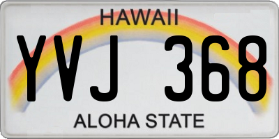 HI license plate YVJ368