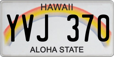 HI license plate YVJ370