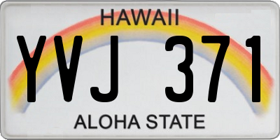 HI license plate YVJ371