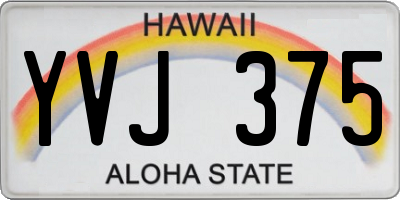 HI license plate YVJ375