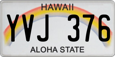 HI license plate YVJ376