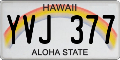 HI license plate YVJ377