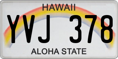 HI license plate YVJ378