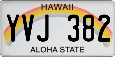 HI license plate YVJ382