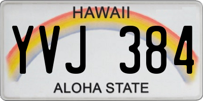 HI license plate YVJ384