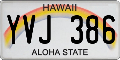 HI license plate YVJ386