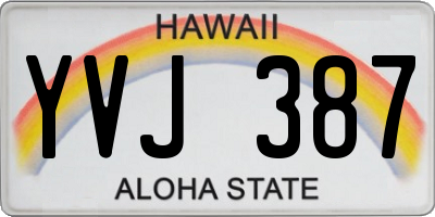 HI license plate YVJ387