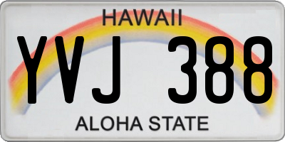 HI license plate YVJ388