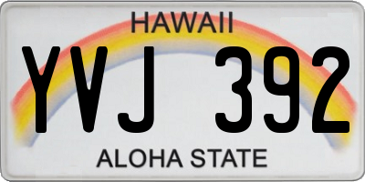 HI license plate YVJ392