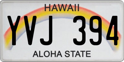 HI license plate YVJ394