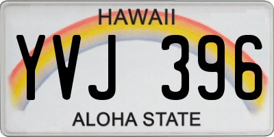 HI license plate YVJ396