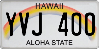 HI license plate YVJ400