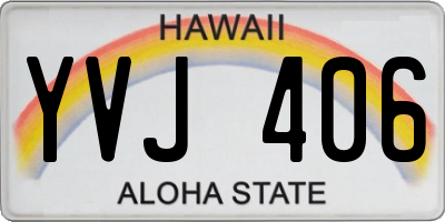 HI license plate YVJ406