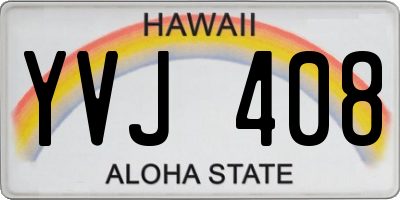 HI license plate YVJ408
